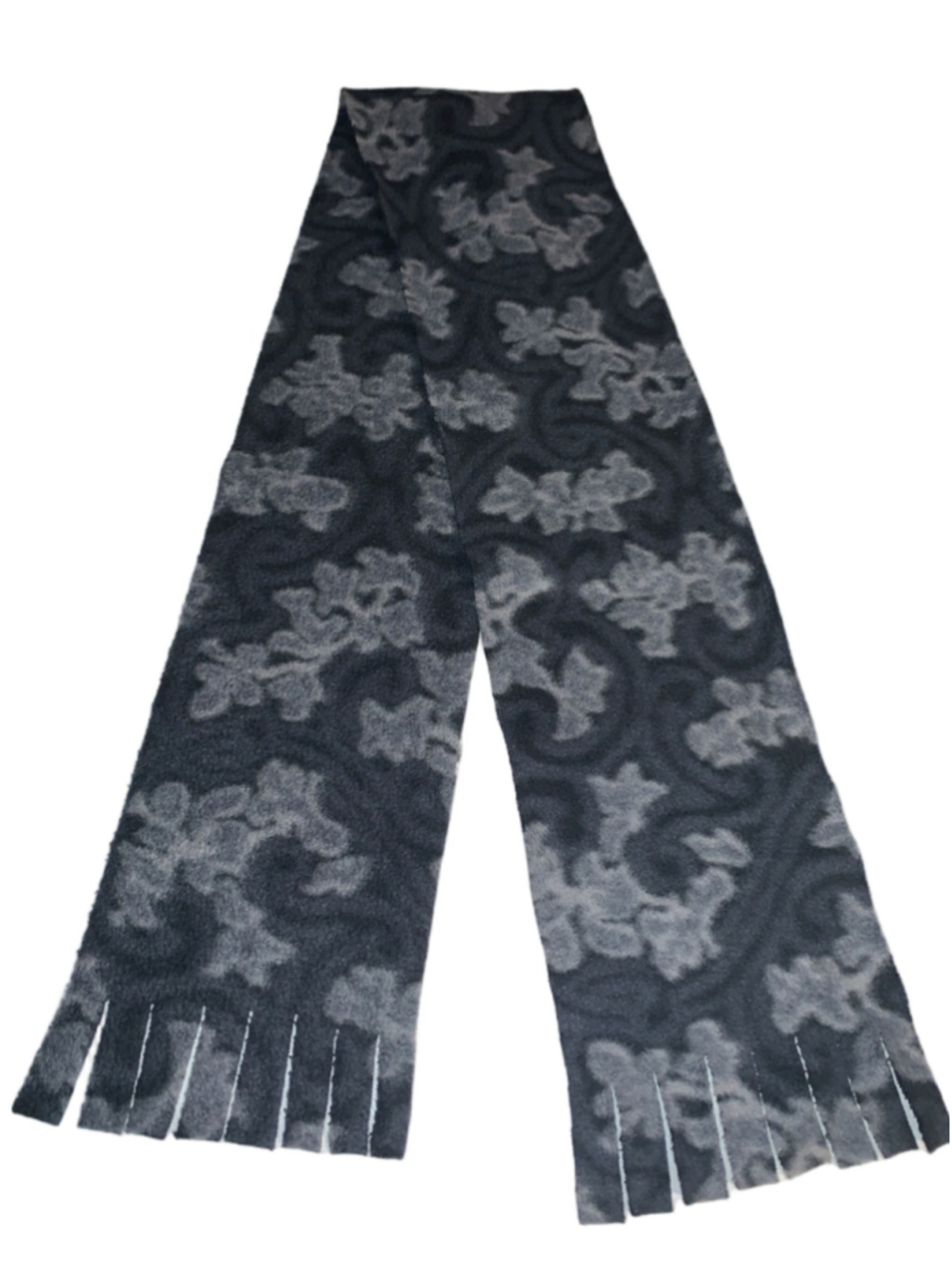 Women's Unbranded Fleece Scarf One Size Black Grey Floral Print